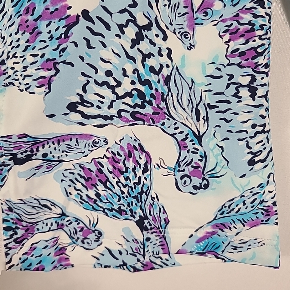 NWT 100% Authentic Vilebrequin Long Sleeve Rashguard Ginko Fish Blue Girls Sz 6 - Picture 4 of 5